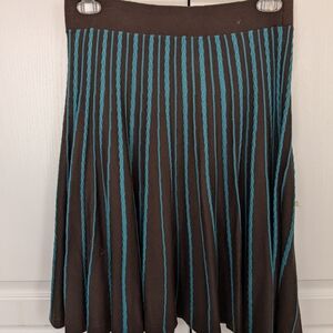 Vintage Anthropologie Brown & Teal Sweater Skirt